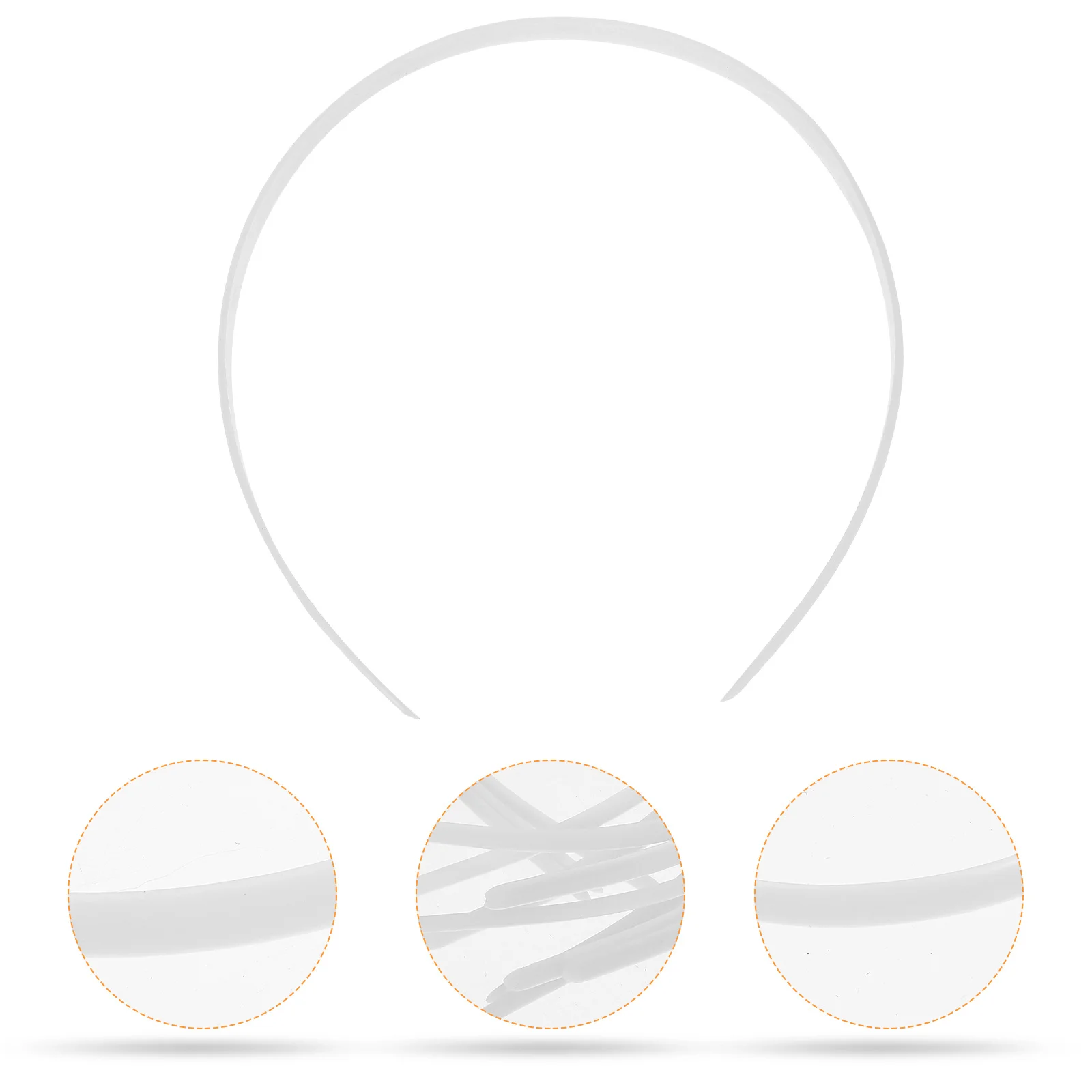 12 قطعة من عصابات الرأس العادية الشفافة بدون أسنان من البلاستيك للتصفيف