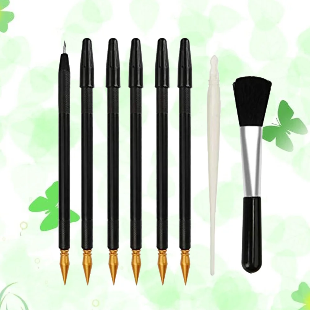 

8 PCS Scraper Brush Scratch Painting Stylus Pen Cute Mini Stapler Scratching Drawing