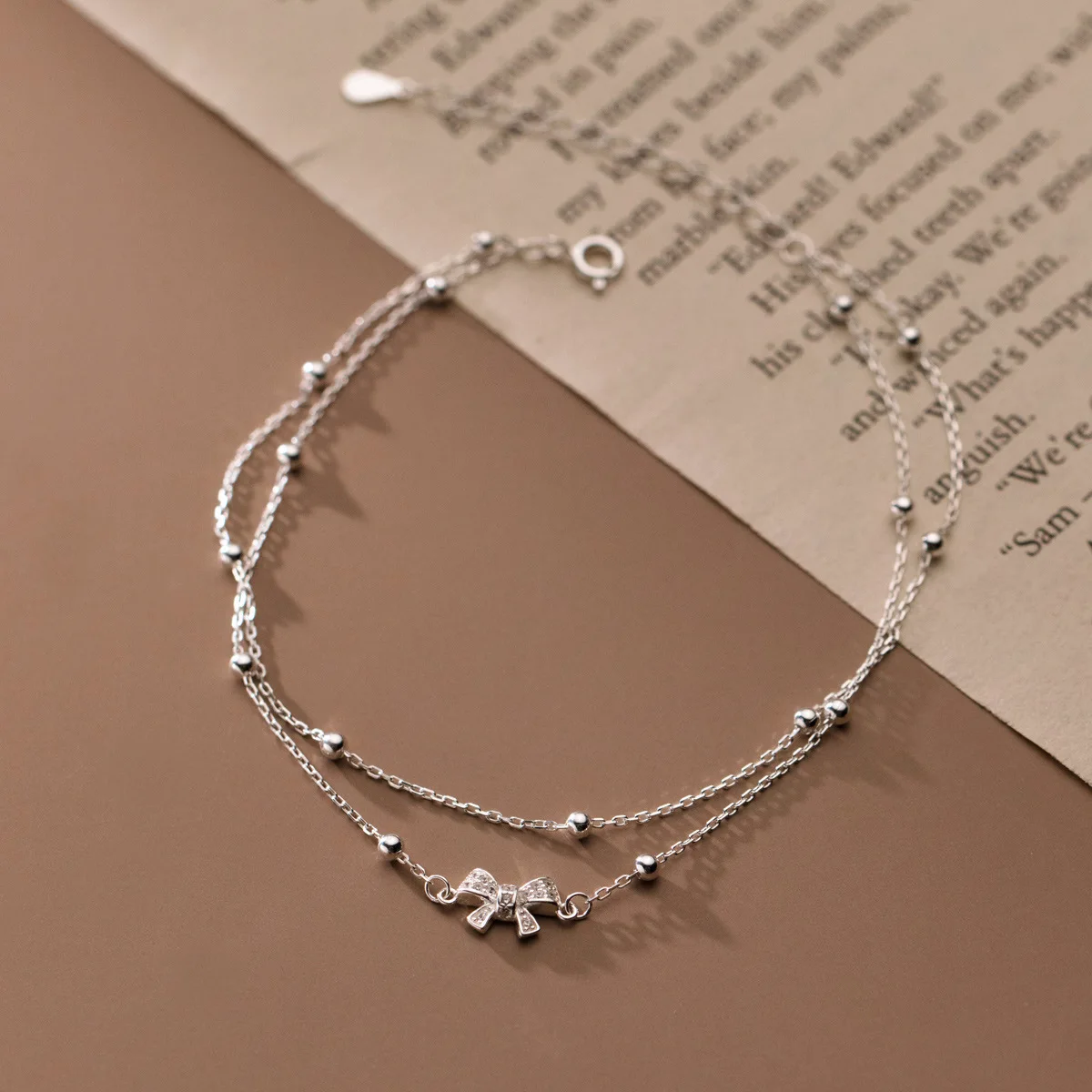 Best Sellers MIQIAO 925 Sterling Silver Anklets Bracelet Bow-Knot Foot Chain Beach Women Jewelry Rosette Tobillera Accessories