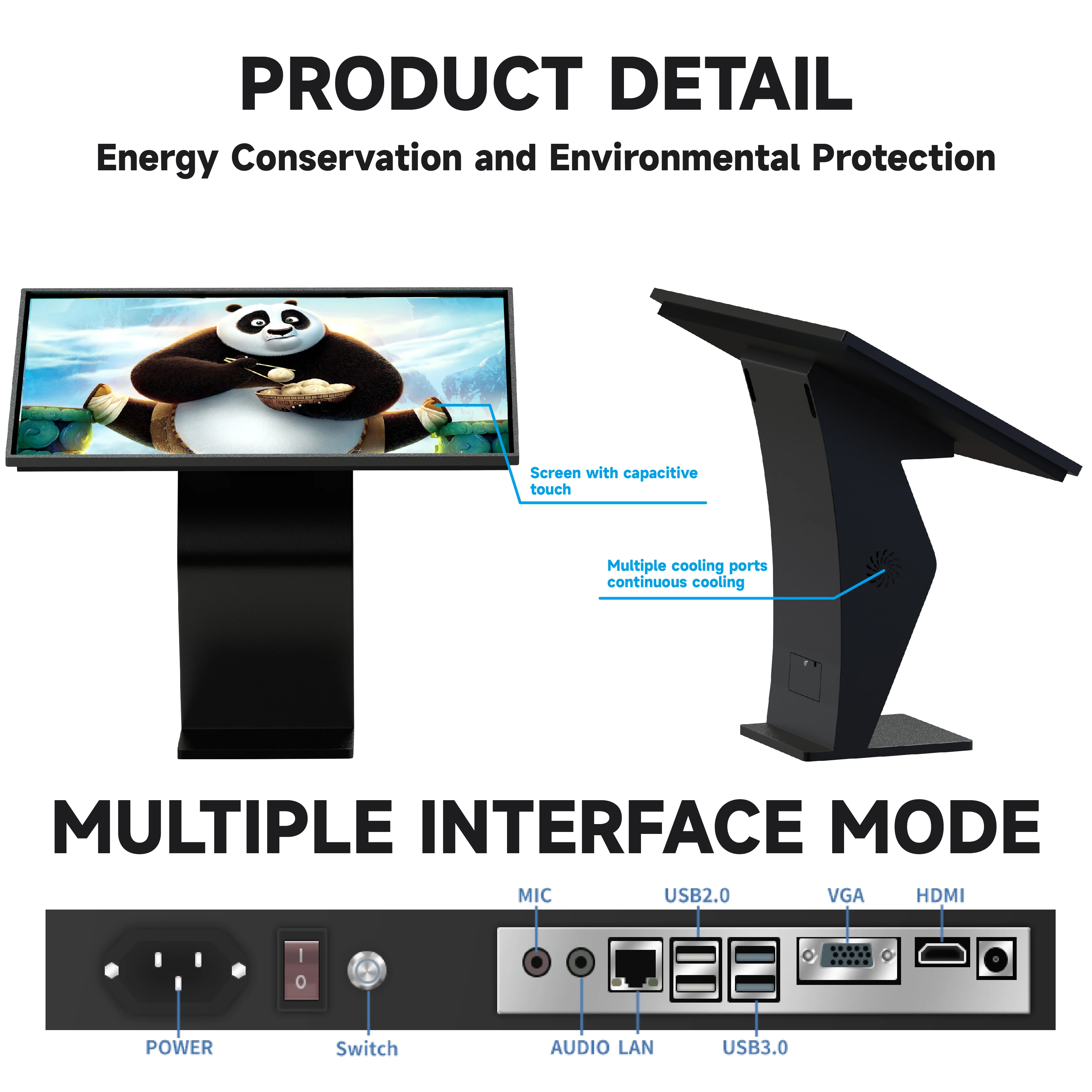 Windows System Interactive Kiosk 43'' Touch Screen Display Advertising Interactive Information Kiosk For Restaurant