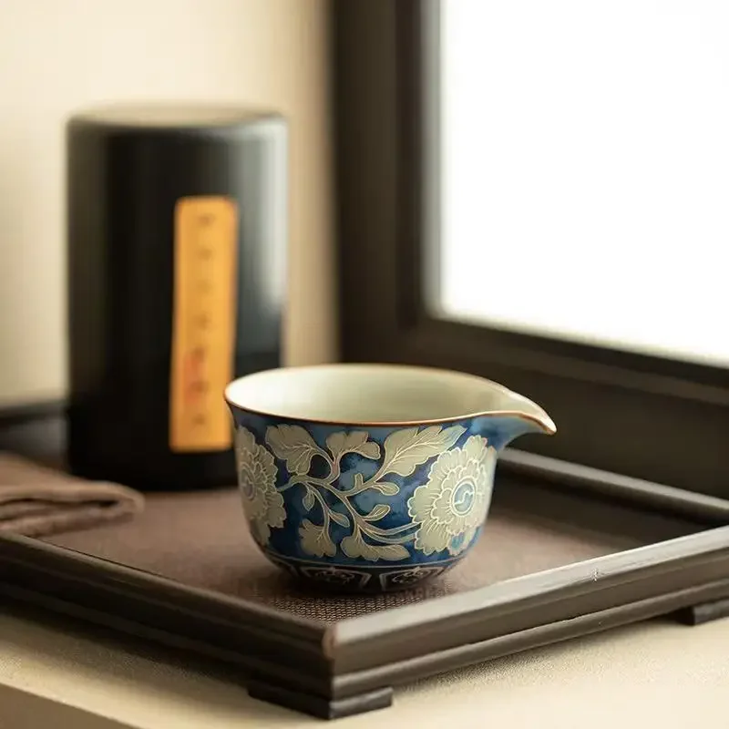 Imitation Song Yuan Qinghua Ru Kiln Opening Fair Cup Tea Sea Tea Divider Ceramic TeaSet Accessories Exquisite Kung Fu Public Cup