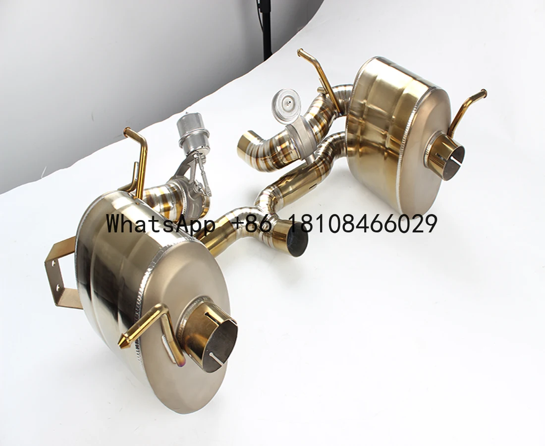 High Quality Customized Titanium Exhaust System For Ferrari 458 V8 Golden Titanium Catback System With Pneumatic Valve