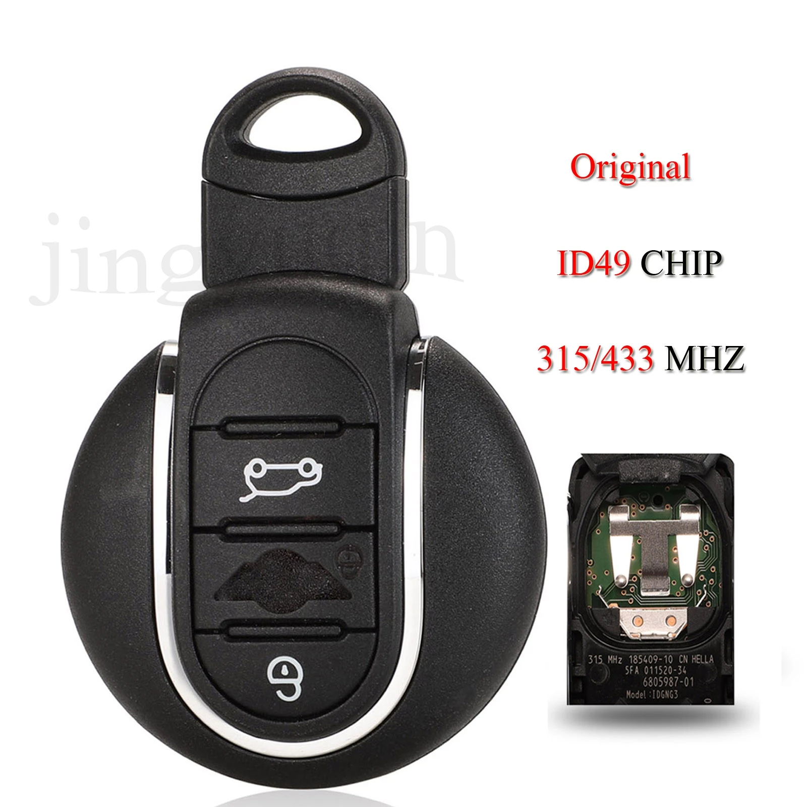 

jingyuqin Original Remote Smart Car Key For BMW Mini Cooper F-Series F55 F56 Clubman 315/433MHZ ID49 Chip 3Buttons Keyless-Go