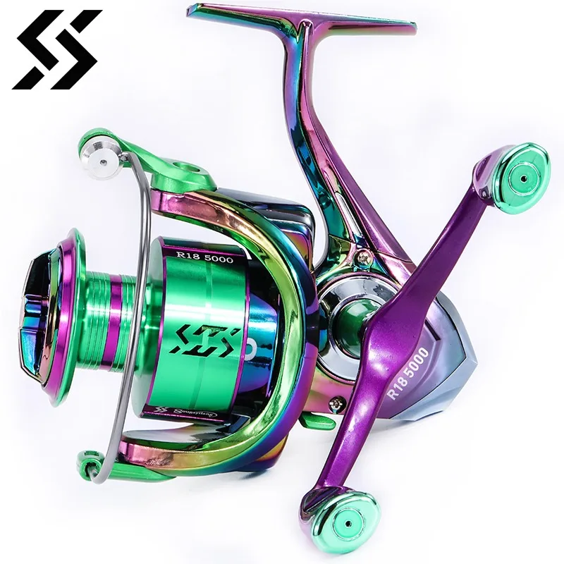 Sougayilang Double Handle Spinning Fishing Reels Multicolor Aluminum Alloy Rocker Arm Wheel Max Drag 33LB Carp Fishing Tackle