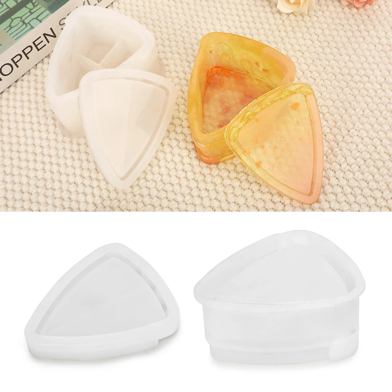 DIY Triangle Cake Cheese Glue Storage Jar Silicone Mold Aromatherapy Plaster Candle Grinding Tool