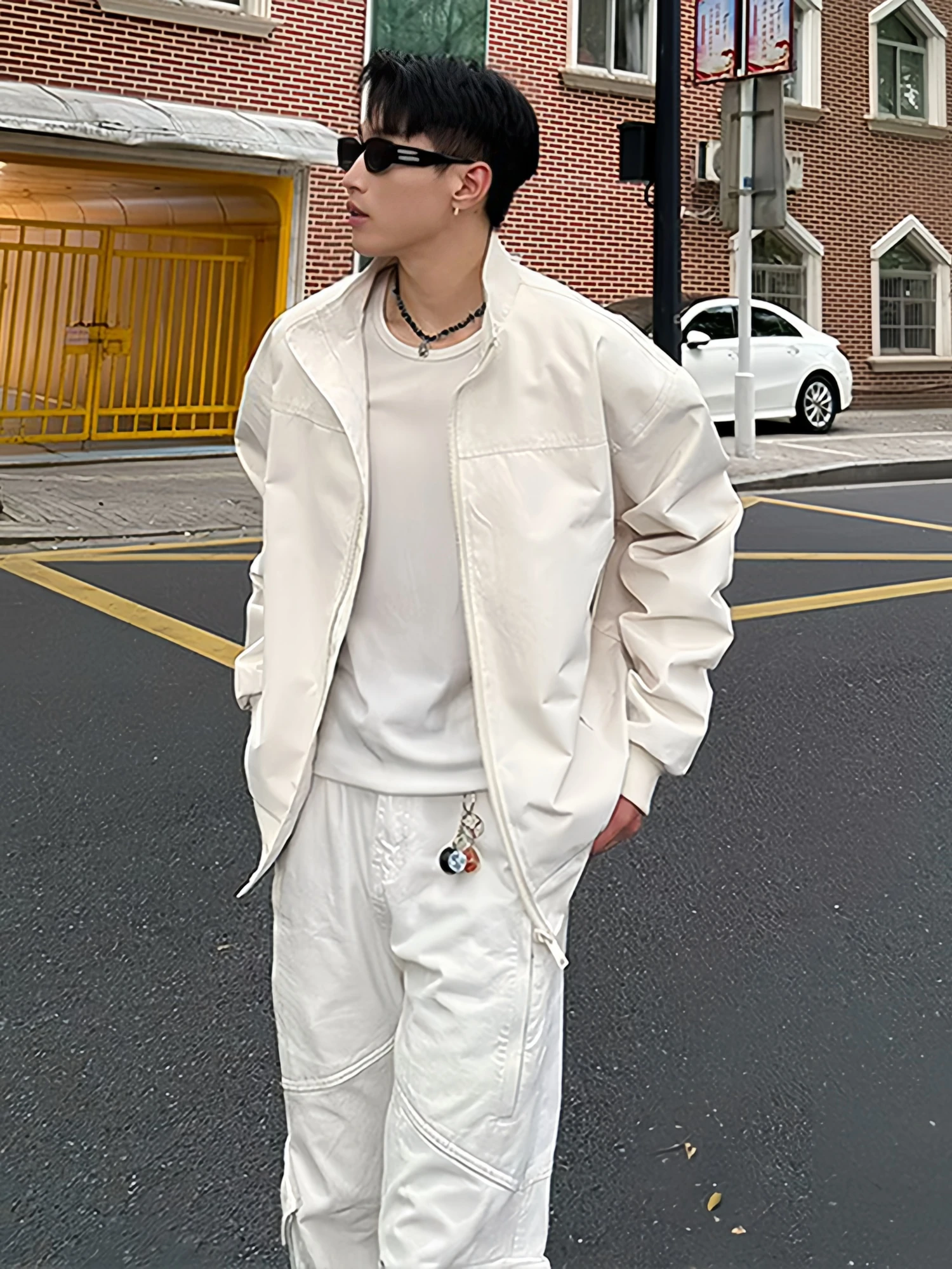 

Мужская рабочая одежда Cleanfit Jaet, осенняя ветровка с воротником-стойкой, футболка с защитой от пилота, американский тренд High Street