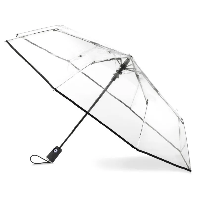 Automatic Transparent Folding Umbrella Net Red Umbrella Trifold Self-opening Umbrella Students Small Fresh Plastic Umbrella