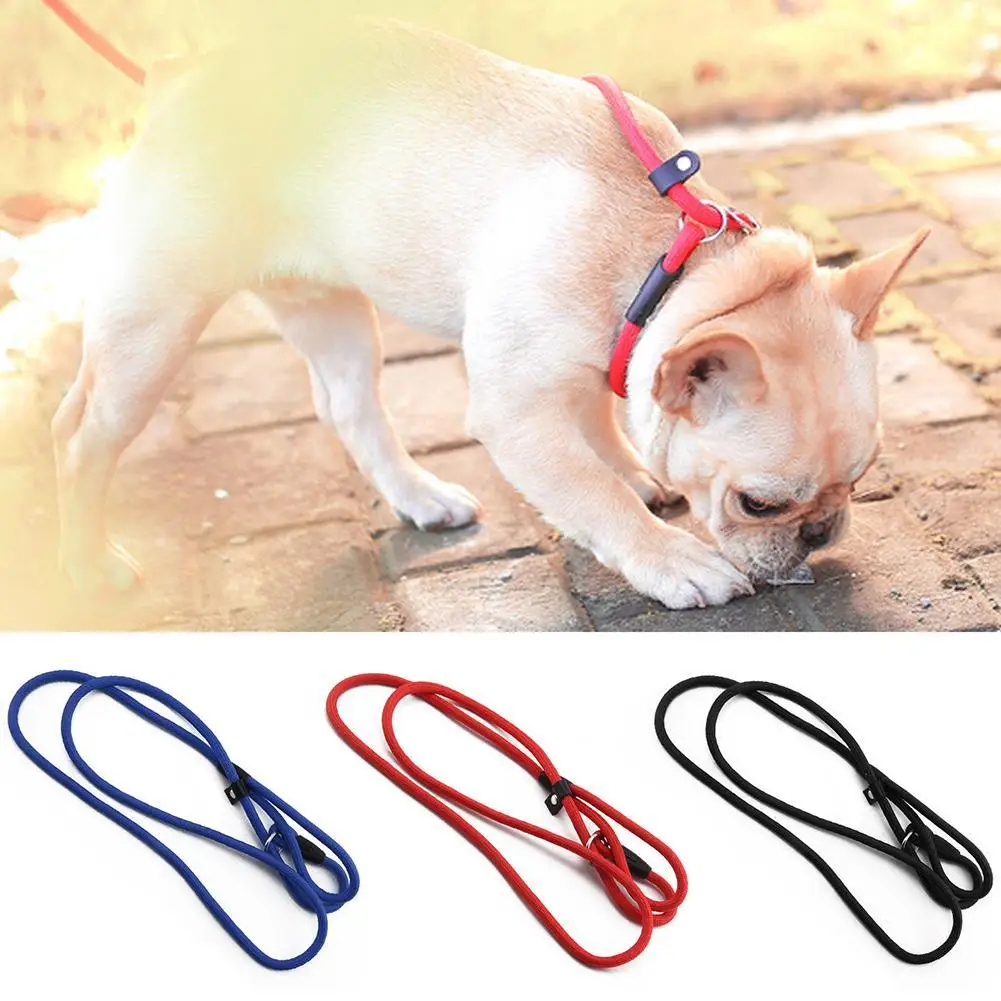 Nylon Pet Leash Dog Slip Rope Leash 130cm Dog Training Leash Strong Slip  Adjustable Pet Slipknot Nylon Leash for Dogs Cats