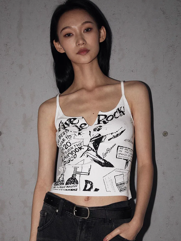 

Women's Y2K Punk Print Sleeveless Ribbed Knit Tank Top 2000s Summer Crop Grunge 90s Hippie Tee Korea Fashion E-Girl Fairy