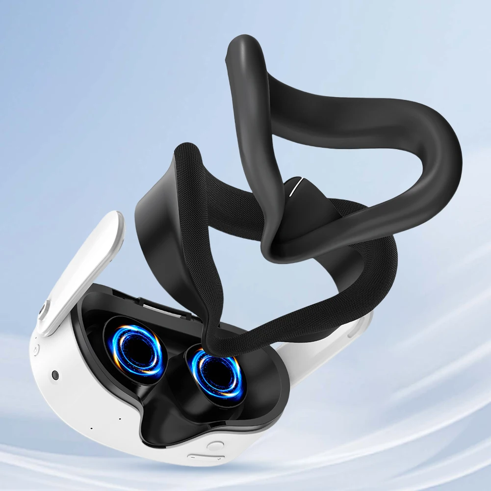 Zestaw silikonowych pokrowców na twarz Poduszka odporna na pot z pokrowcem na twarz i nakładkami na kciuki do zestawu słuchawkowego Meta Quest 3S VR