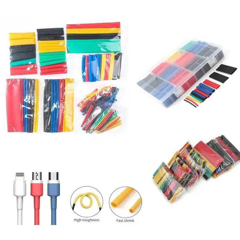 

127/280/328/560/750 шт./компл. термоусадочная трубка, комплект термоусадочной упаковки, термостойкая трубка, электрическое соединение, провод, кабель