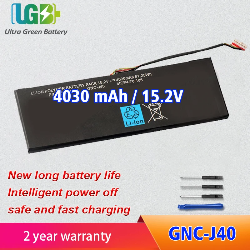 

UGB New GNC-J40 battery For GIGABYTE P34W P34F P34K P34G V2 V3 V5 V7 GNC-J40 battery 961TA013F 15.2V 4030mAh 61.25WH