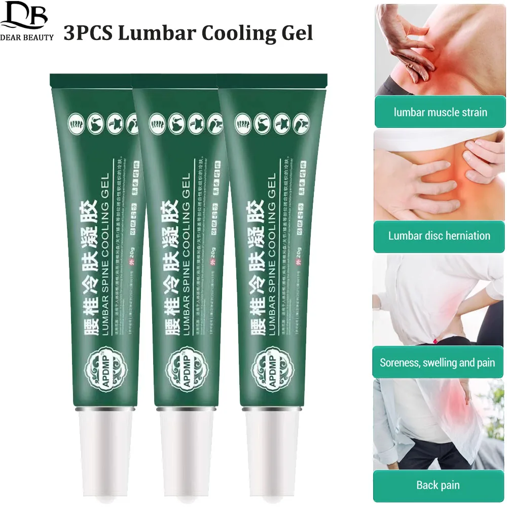 3PCS Lumbar Spine Cooling Gel Cream Back Shoulder Joint Pain Ointment Lumbar Disc Herniation Relieve Bruises Cold Compress Gel
