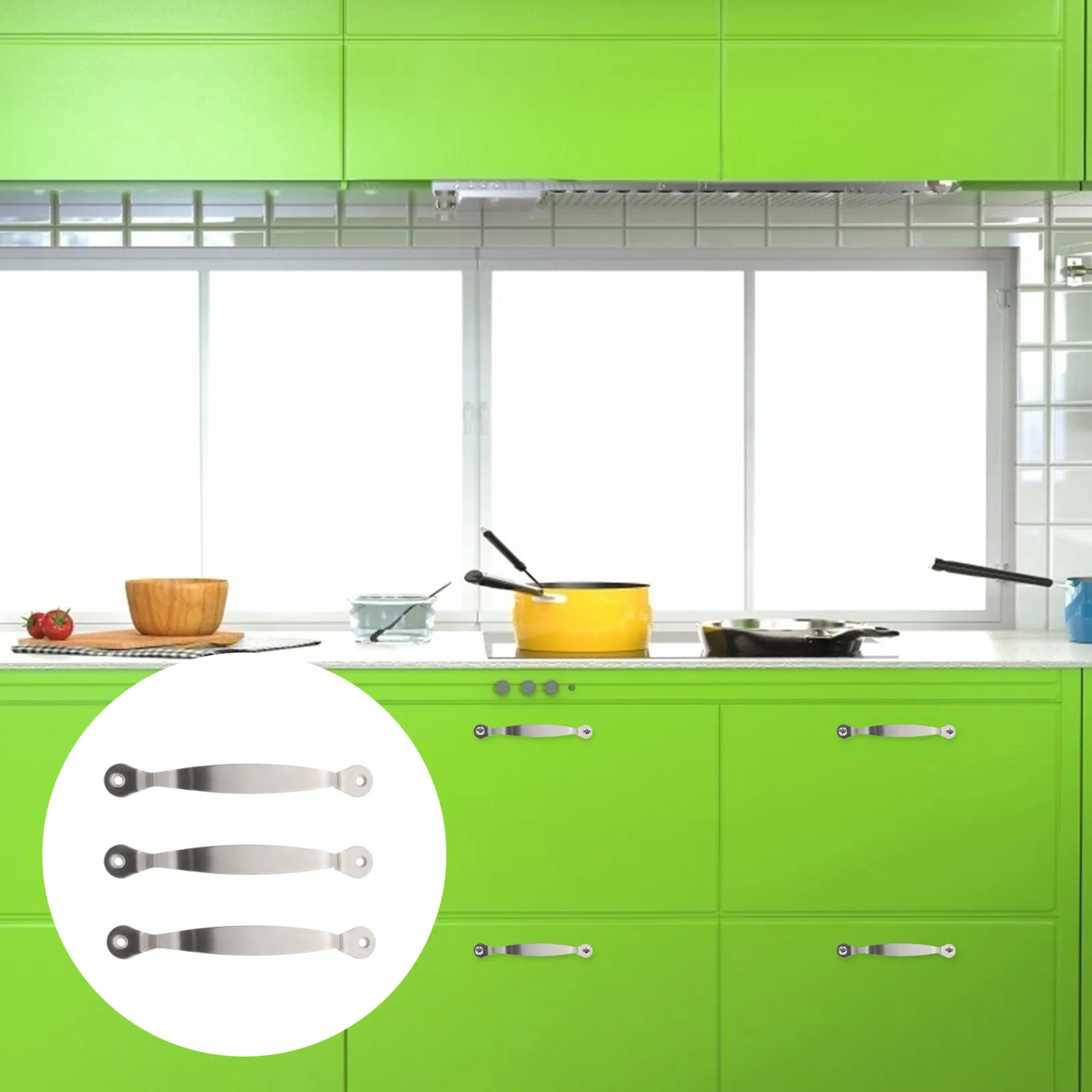 1Set Robust Stainless Steel Chopping Board Handles for Kitchen Cutting Boards Drawers Non-Slip Surface Wide Compatibility Smooth