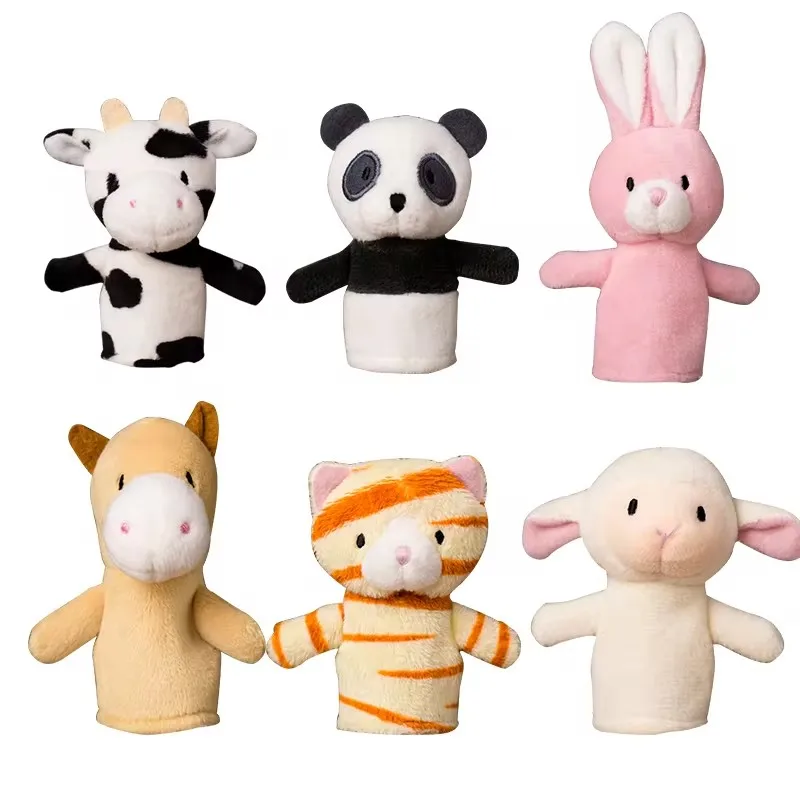 Cartoon Hand Doll Finger Puppet Baby Children Story Early Education Soothing Doll Plush Toy