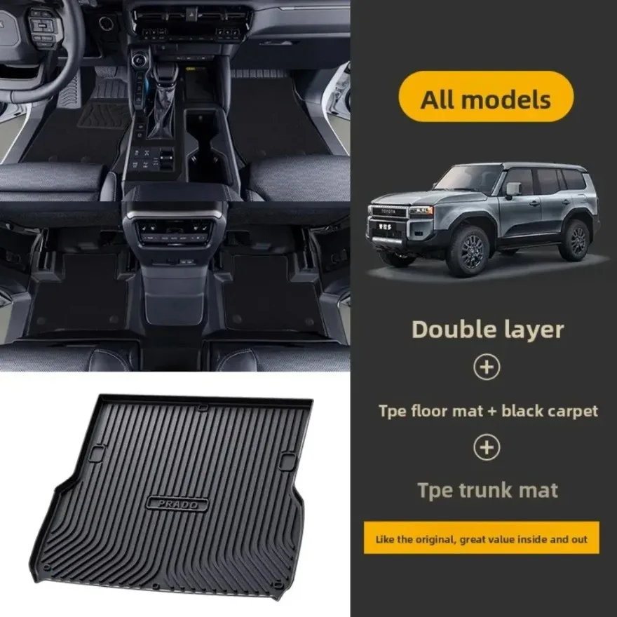 

For Toyota Prado Prado Floor Mats 10-25 Models Full Coverage LC150 TPE Waterproof Car Mats