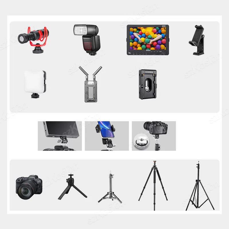 دعامة تثبيت لشاشة الأحذية الباردة، لوحة QR للتصوير الفوتوغرافي للأحذية الباردة العالمية لشاشة كاميرا DSLR وميكروفون فلاش ملء الضوء