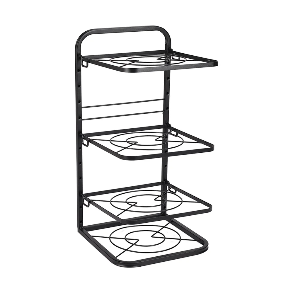 Kitchen 4 Tier Pan Organizer Rack Cookware Holder Stand