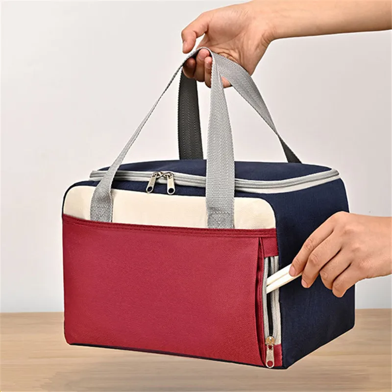 Thickened Oxford Cloth Portable Lunch Bag Picnic School Bento Box Thermal Insulation Cooler Food Fresh-keeping Tote Bags