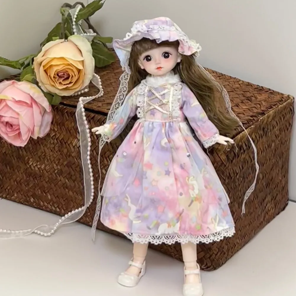 

1/6 SD 30 см Bjd кукла с одеждой, длинные волосы, привлекательные глаза, платье принцессы, куклы BJD, шарнирный шарнир на высоком каблуке