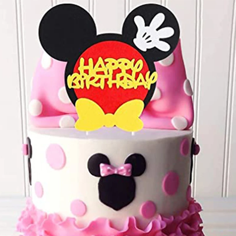 9pc/lot Mickey mouse Cake Decoration Cake Topper Party Dessert Birthday Party cake flag Baby Shower Party Baking Supplies Set