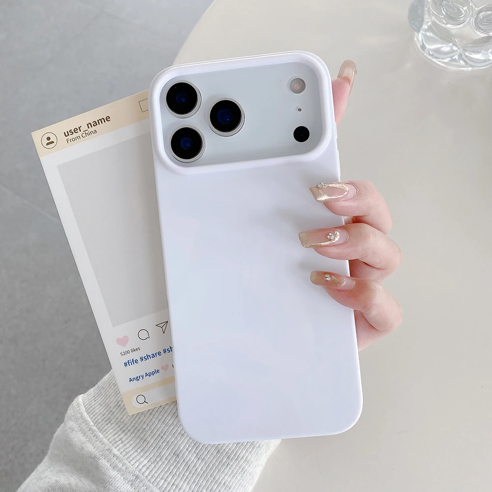 Funda blanda de silicona de Color caramelo brillante de lujo para iPhone 17 Air 16 15 14 13 12 11 Pro Max Plus, funda cuadrada a prueba de golpes, carcasa fina