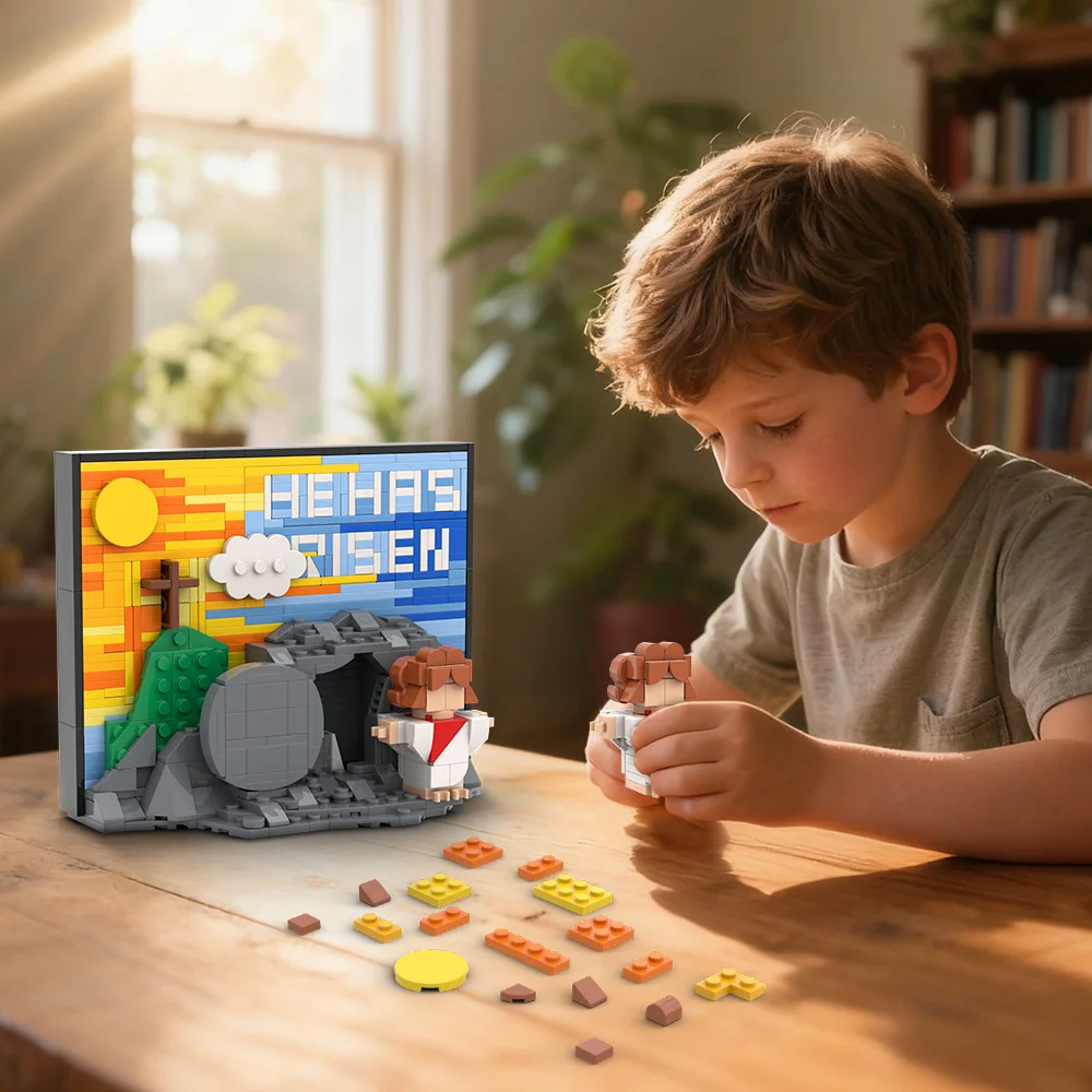 ตัวต่อ Gobricks MOC ฉากการฟื้นคืนชีพของพระเยซู ชุดตัวต่อแบบ BrickheadZS ของเล่นประกอบเองสำหรับเด็ก ของขวัญ