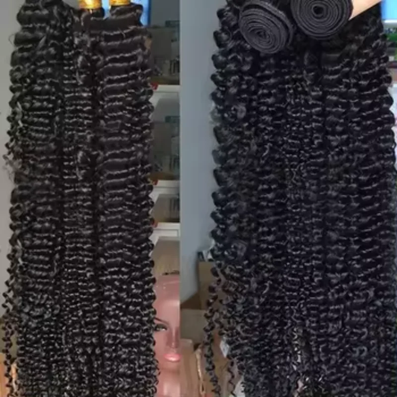 Onda profunda feixes de cabelo humano 18 20 22 Polegada brasileira onda de água feixes de cabelo humano encaracolado feixes de cabelo humano