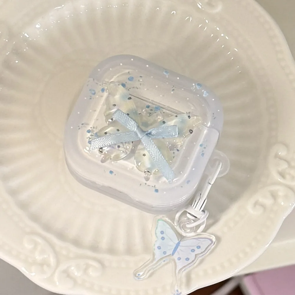 3D Blue Fragmented Butterfly Suitable for Apple AirpodsPro2or3Earphone Cover1/2/3/4Generation Bluetooth Protective Cover Pendant