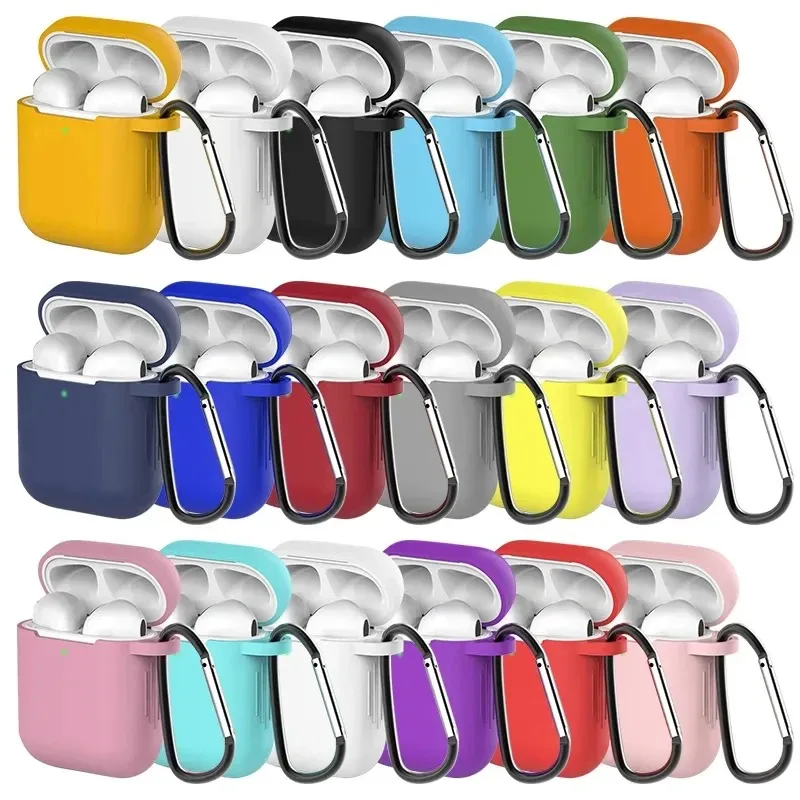 Soft Silicone Case For Apple For Airpods 1st 2nd gen Cover Protective Earphone Cases Anti-Lost Earphone Strap For Apple For Air