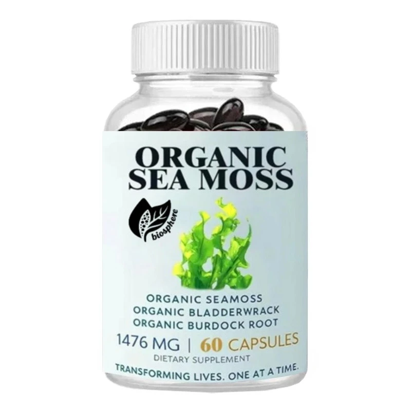 

Organic Seaweed Pill Superfood, Containing Bladder and Burdock Roots, 60 Vegan Capsules for Vitality and Skin Support