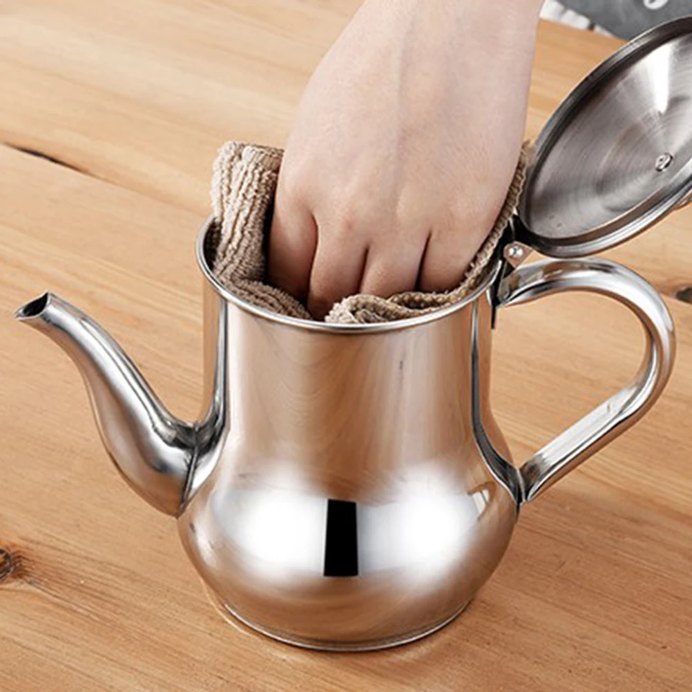 

Stainless Steel Oil Container Large Capacity Sauce Vinegar Bottle Dispenser Kitchen Tool Practical Silver