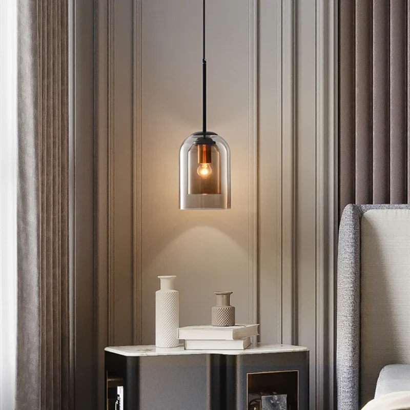 Nordic Anhänger Licht Postmodernen Doppel Glas Hanglamp Für Schlafzimmer Esszimmer Bar Decor Leuchte Suspension Küche Leuchten