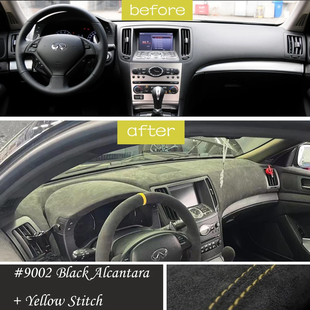 

Custom Car Dashboard Cover Wrap in Alcantara for Infiniti G37 G25 2009-2013 Mat Shade Cushion Pad Carpets Accessories