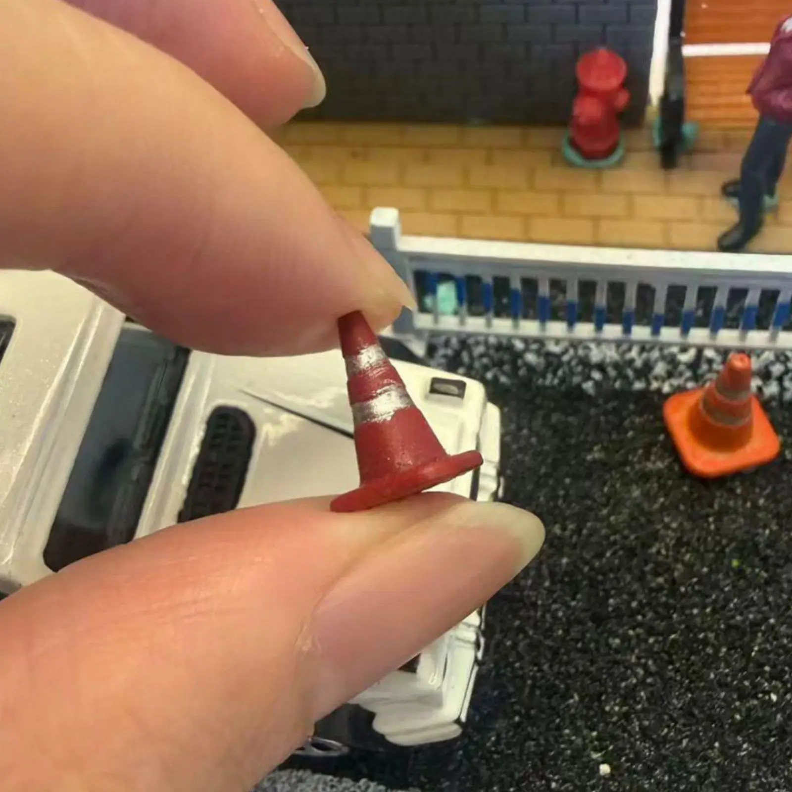 Model Traffic Cone Accessory for Hobby Diorama Construction Site Resin Miniature Street Decor