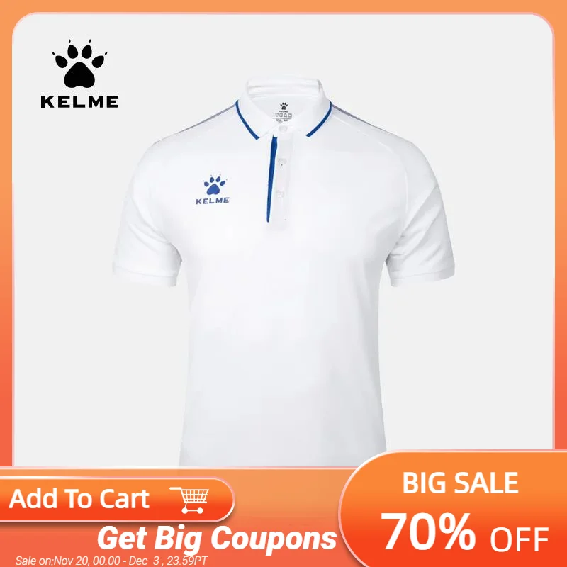 

Мужская футболка-поло KELME, летняя футболка для бега, повседневные топы с коротким рукавом, высокое количество, поло для мужчин 3891066