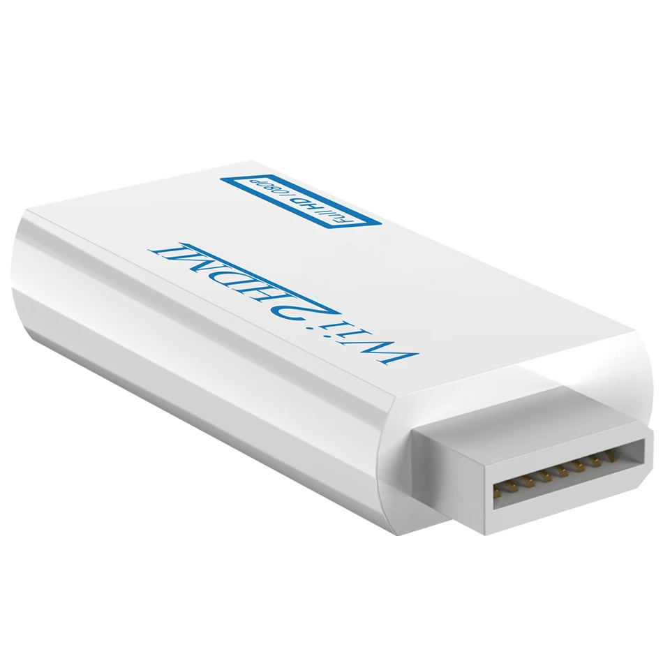 Wii to HD Converter Adapter, wii to HD1080p 720p Connector Output Video & 3.5mm Audio - Supports All for Wii Display Modes