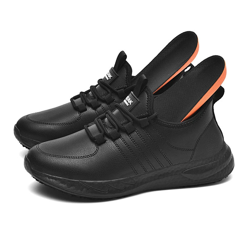 Hotel chef shoes four season new light plus size men\'s kitchen work shoes waterproof non-slip oil-proof chef gareer casual shoes