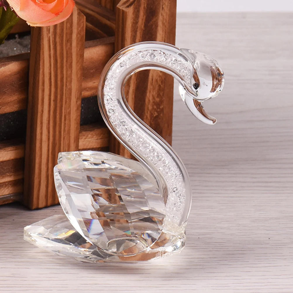 

Creative Crystal Swan Statue Shiny Desktop Decoration Artistic Interior Accent Unique Gift for Family Friends Crystal Craft