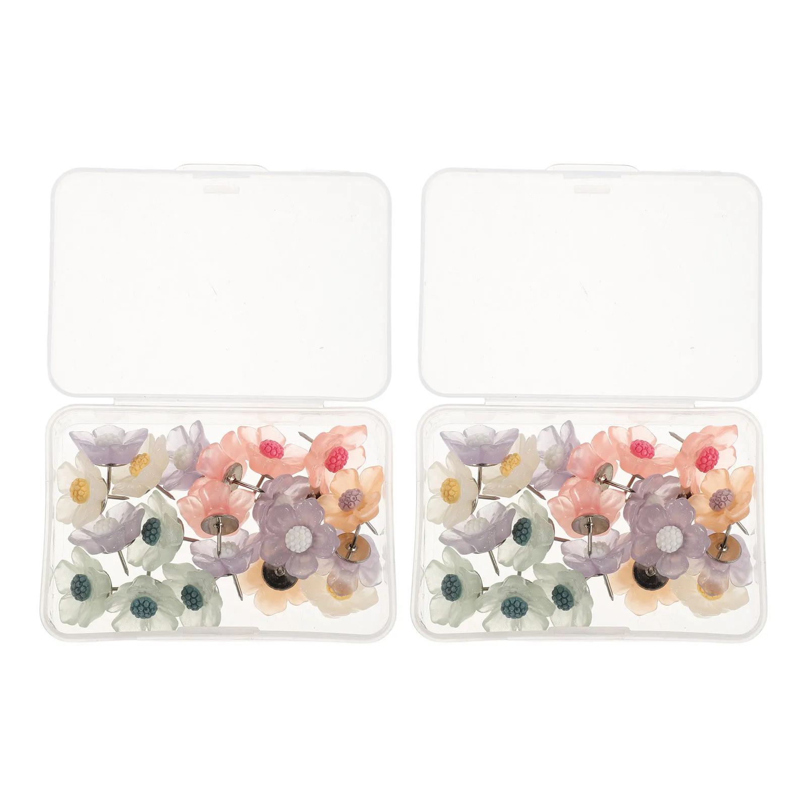 40 pçs resina flor alfinetes 3d design floral tachas para quadro de avisos cortiça parede decorativa foto exibição tachas casa