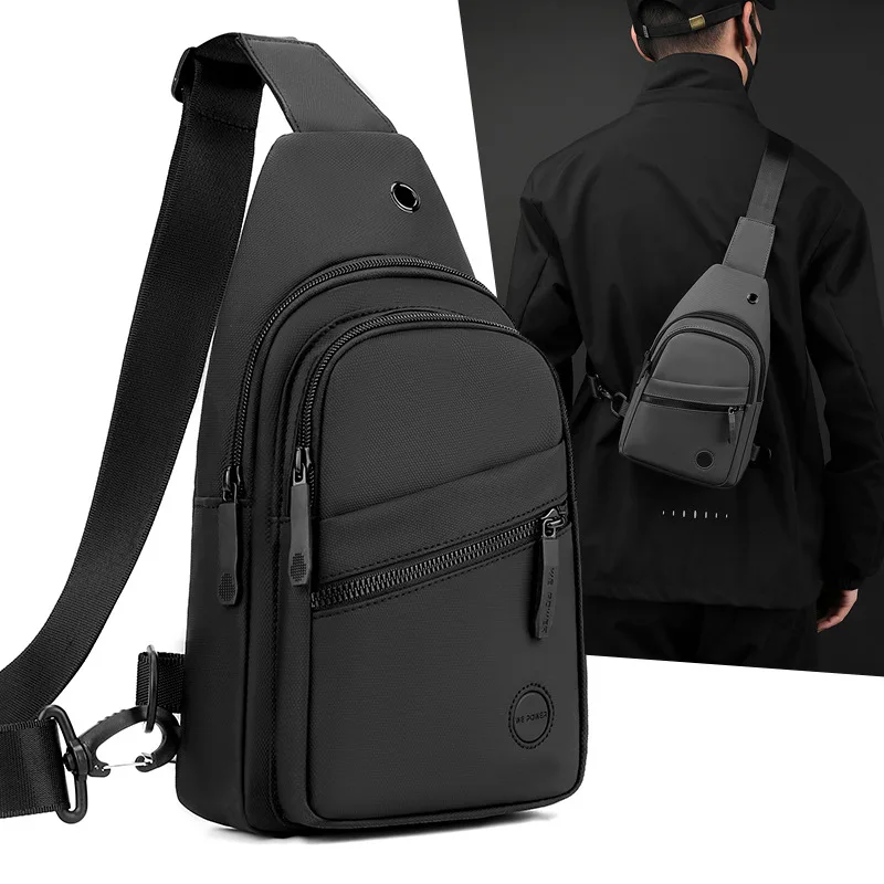 

Casual Man Sling Chest Bag Larger Capacity Outdoor Sports Bag Waterproof Hiking Gym Cycling Crossbody Shoulder Travel Works Bag