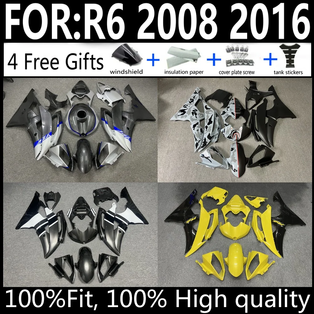 

YZF R6 2008-2016 Fairing Kit For Yamaha ABS Injection Plastic Bodywork Cowlings Set Full Body Replacement