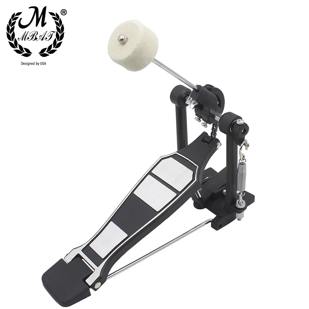 

M MBAT Bass Drum Pedal with Drum Beater Tension Spring Single Chain Drive Set Foot Kick Percussion Instrument Part Accessories