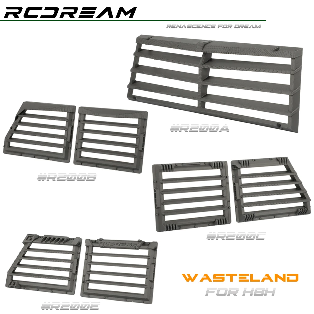 

RCDream Scale, оконная решетка для лобового стекла, бронированный комплект, защитная сетчатая панель для 1/8 H8H, детали для обновления гусеничного грузовика # R200ABCE