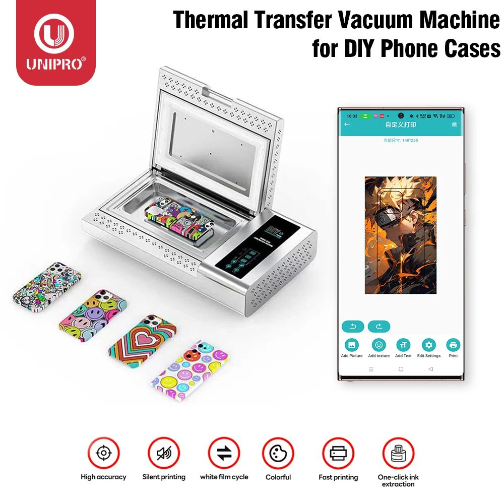 

UNIPRO 3D Sublimation Vacuum Machine for Phone Cases Thermal Transfer Film Phone Covers for iPhone 16 15 14 13 12 11Pro Max