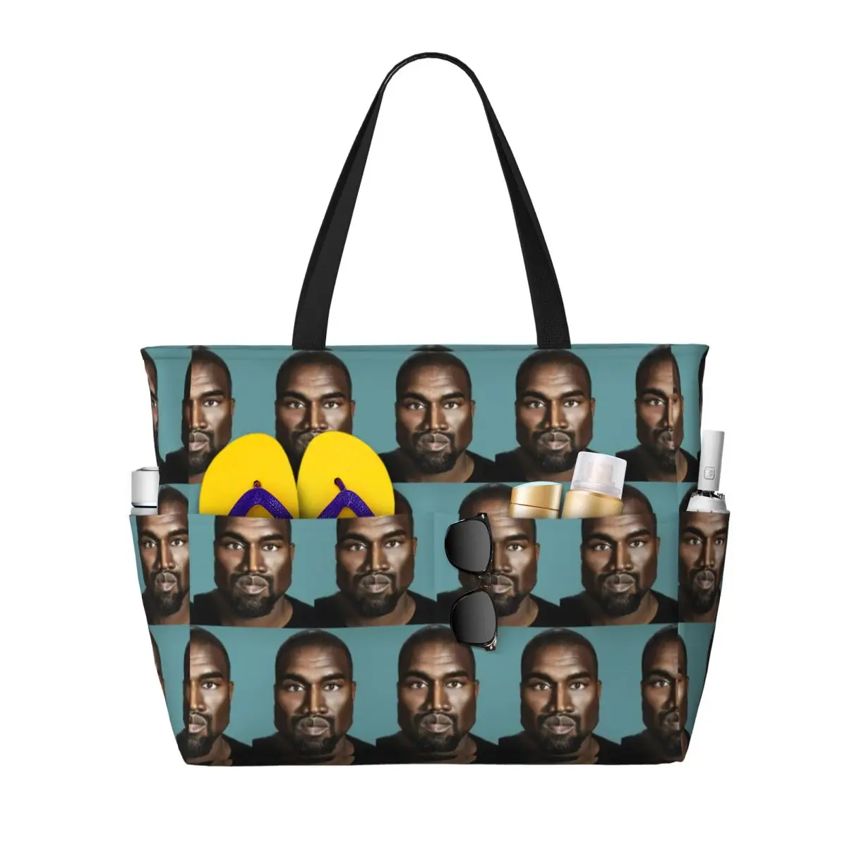 

Funny Kanye West Meme Beach Tote Bag Sport Gym Yoga Duffle Large Tote Bag Women Travel Bag Fitness bag