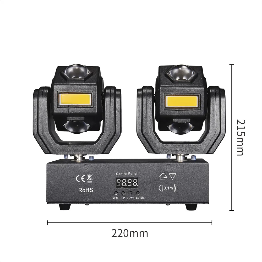 2Heads Moving Head LED 24x3W RGBW Beam + 6x10W Golden Strobe Lighting For Room Party Club Dj Disco Wedding Stage Lighting