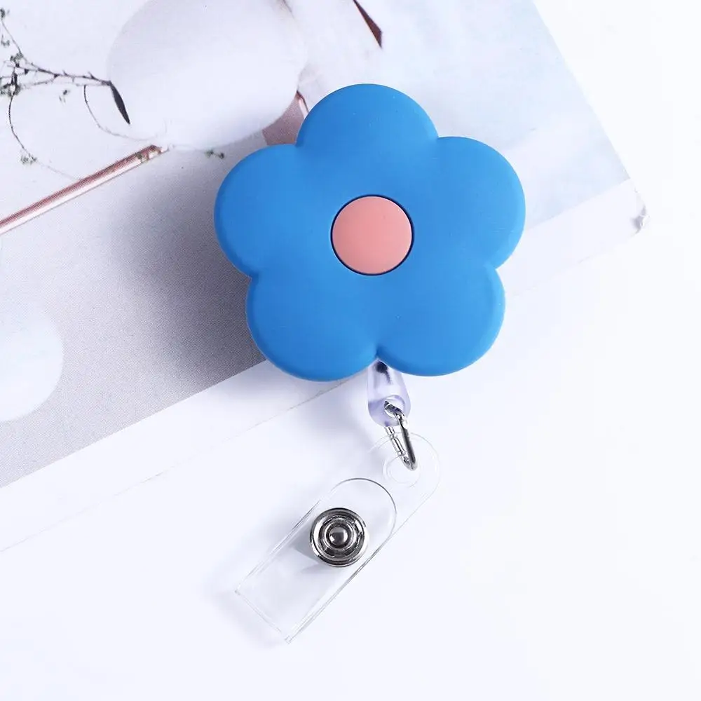 Office Work Card Clip Keys Lanyard Elegant Flowers Retractable Badge Reel Nurse Badge Holder ID Card Clips Name Card Holder
