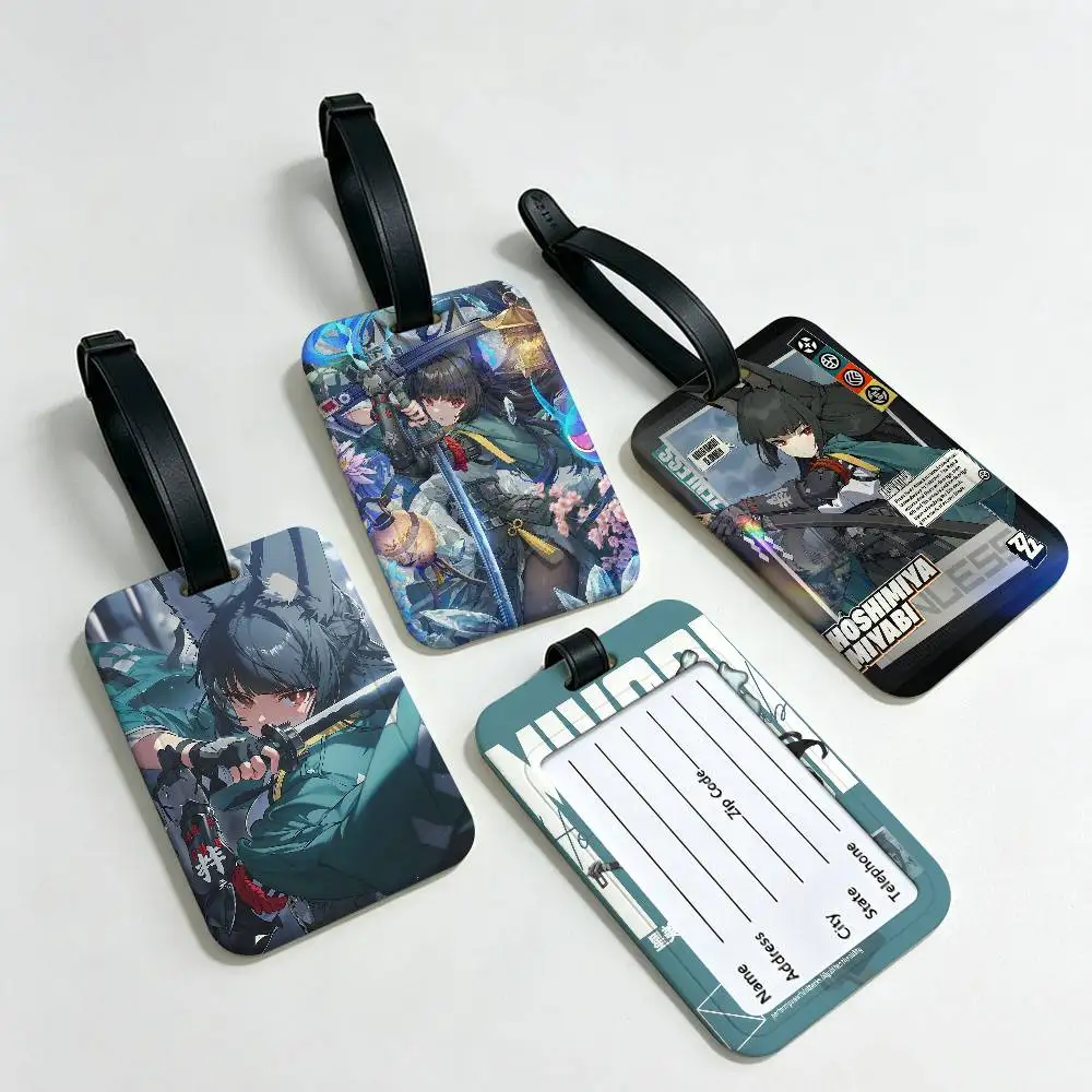 Zenless Zone Zero Hoshimi Miyabi Universal PVC Luggage Tag Anti lost With Information Card Suitcase Backpack Identification