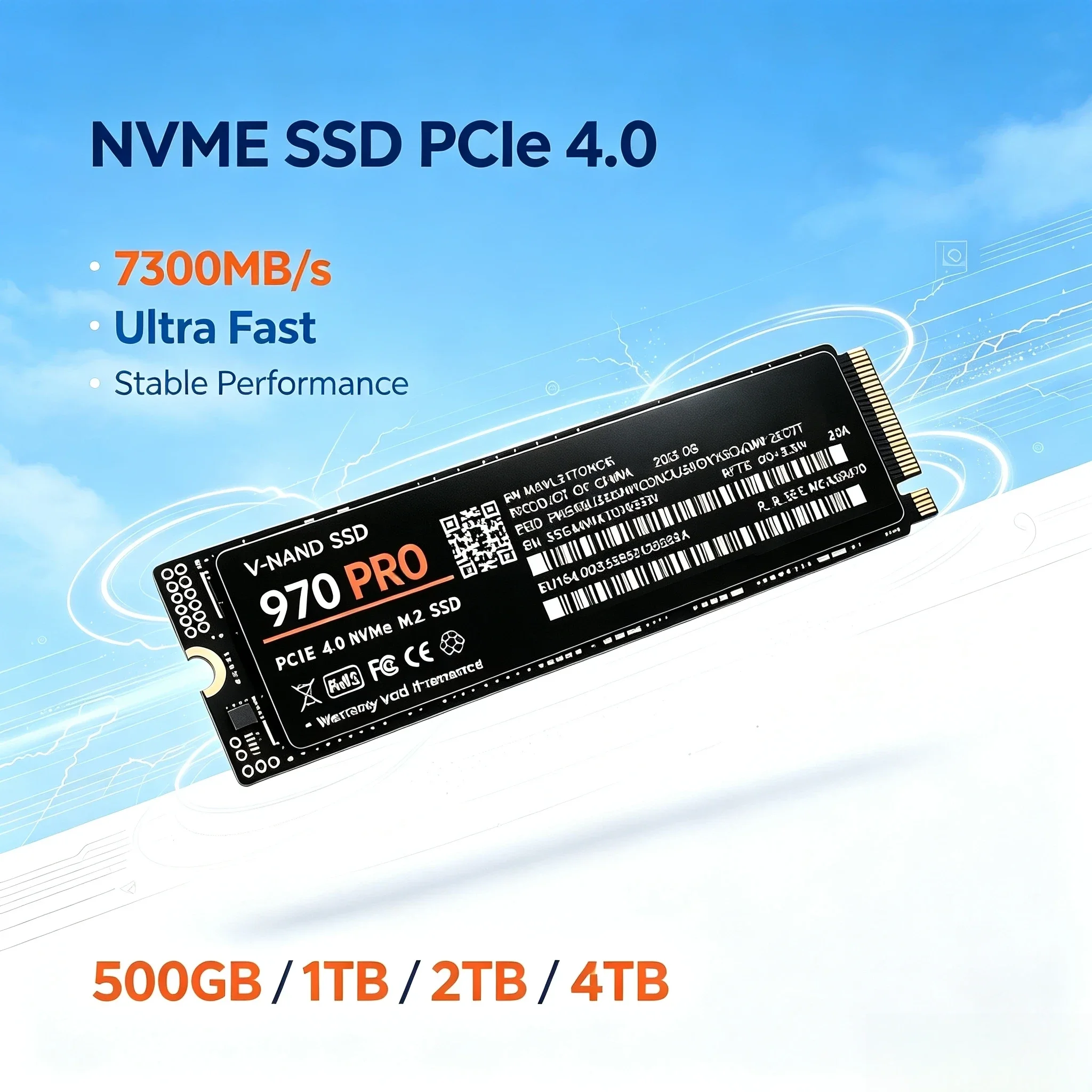 SSD M.2 NVMe 970 PRO 500GB 1TB 2TB 4TB 7300MB/s PCIe 4.0x4 para PS5, Laptop e Desktop - Jogos em Segundos